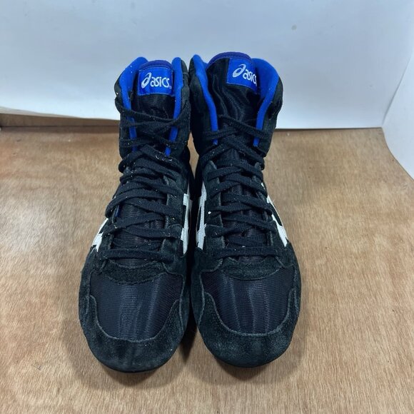 Vintage Asics Wrestling Shoes Mens 10 JL 404 Black White Blue High-Top Lace-Up main image 6